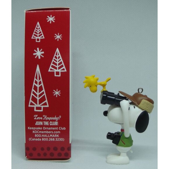 Hallmark Ornament 2013 Peanuts Bird-Watcher Snoopy 16th binoculars Woodstock - Picture 4 of 11